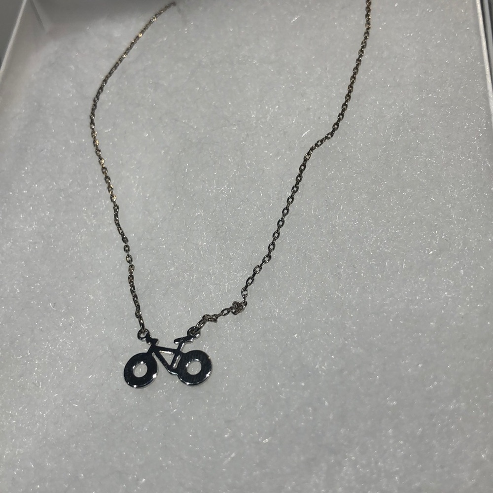 Bicycle necklace silver plated